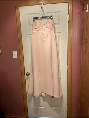 Strapless Blush Embellished Formal Gown
